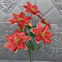 Ver imagem 3 de Buquê 5 Galhos Vermelho Metalizados Natalino 30cm Kit 24pçs