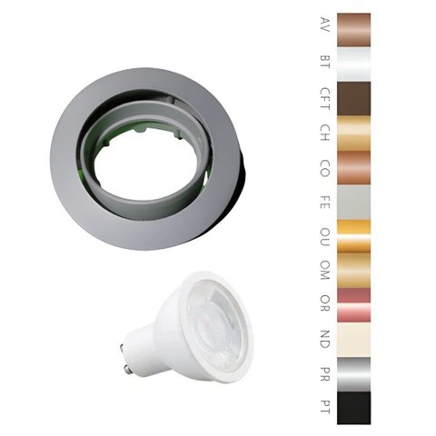 Spot Embutir Movel Redondo Mr16 - com Lampada Led Decorshop Dourado Branco Quente