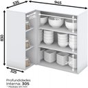 Ver imagem 4 de Armário De Cozinha Canto Reto 94 Cm 01 Porta Nova York Henn Branco