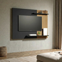 Ver imagem 1 de Painel Tv 50 Preto Ripado Sala Montagem Facil