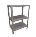 Ver imagem 3 de Estante de Aço Mini com 3 Prateleiras 45x30cm 45kg Coluna Bipartida Cinza