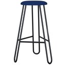 Ver imagem 3 de Kit 02 Banquetas Baixa Bar Cozinha Sala de Jantar Áris C01 Preto Linho Azul Jeans - Lyam Decor
