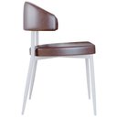 Ver imagem 6 de Kit 04 Cadeiras Estofada para Sala de Jantar Serena Branco C01 Courino Café - Lyam Decor