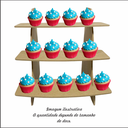 Ver imagem 4 de Escada 3 Andares Doces Frios Expositor Madeira Buffet Festa