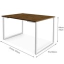 Ver imagem 2 de Mesa De Jantar Com Base De Ferro E Tampo De Mdf 120x80cm Branco Com Imbuia