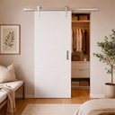 Ver imagem 1 de Porta Correr Lisa Prime Trilho Aparente Concha 82x210cm Esquerdo Branco Rodam