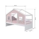 Ver imagem 4 de Cama Casinha Dos Sonhos Madeira Maciça Rosa/ Branco Megamobilia