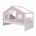 Ver imagem 2 de Cama Casinha Dos Sonhos Madeira Maciça Rosa/ Branco Megamobilia