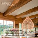 Ver imagem 3 de 3 Pendente Fibra Natural em Rattan Artesanal Boho Nat38