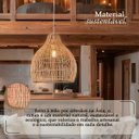 Ver imagem 6 de 3 Pendente Fibra Natural em Rattan Artesanal Boho Nat38