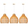 3 Pendente Fibra Natural em Rattan Artesanal Boho Nat38 - 1