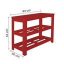 Ver imagem 5 de Sapateira Banco de Piso para Closets e Quartos 8 Pares Sapatos Vermelho Laca