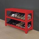 Ver imagem 6 de Sapateira Banco de Piso para Closets e Quartos 8 Pares Sapatos Vermelho Laca