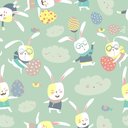 Ver imagem 2 de Papel de Parede Infantil - Coelhinhos Arte Destaque 3 Metros