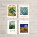 Ver imagem 2 de Kit 4 Quadros Artes de Van Gogh 33x24cm - com Vidro:madeira Preta