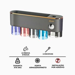 Suporte Porta Escova e Pasta de Dente com Armazenando - 9