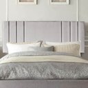 Ver imagem 1 de Painel Estofada Grécia 140CM Casal Suede Cinza Claro - D A DECOR