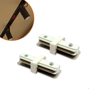 Conector Emenda Tipo Reto Linear Branco para Trilho Eletrificado