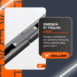 Conector Emenda Tipo Reto Linear Branco para Trilho Eletrificado - 2