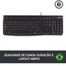 Teclado USB Logitech K120 Preto 920-004423 - 4