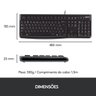 Teclado USB Logitech K120 Preto 920-004423 - 2