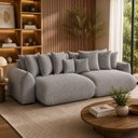 Ver imagem 1 de Sofá Retrátil 6 Lugares Bouclê Armani 2,90 Mts Cinza