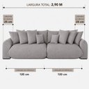 Ver imagem 4 de Sofá Retrátil 6 Lugares Bouclê Armani 2,90 Mts Cinza