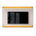 Ver imagem 2 de Painel Grande Para Sala Tv Até 75 Polegadas Com Led Marrom E Off White Damien Shop Jm