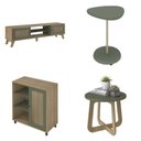 Ver imagem 2 de Conjunto Sala de Estar Mesa de Apoio e Mesa de Centro e Buffet e Rack Charlotte