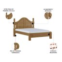 Ver imagem 3 de Cama Casal Clássica 140cm Pé Madeira Eduarda Freijó F07 - Mpozenato
