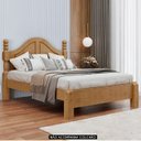 Ver imagem 2 de Cama Casal Clássica 140cm Pé Madeira Eduarda Freijó F07 - Mpozenato