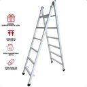 Ver imagem 6 de Escada Extensiva de Aço 6x10 Degraus Reforçado 3 em 1 com Trava