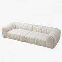 Ver imagem 3 de Sofá Puffer 3 Lugares 270cm Creme Tecido Compactado Design Contemporâneo Cazedis