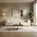 Ver imagem 7 de Sofá Puffer 3 Lugares 270cm Creme Tecido Compactado Design Contemporâneo Cazedis