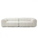 Ver imagem 5 de Sofá Puffer 3 Lugares 270cm Creme Tecido Compactado Design Contemporâneo Cazedis