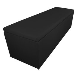 Calçadeira Recamier Baú Casal Queen 160cm Eva Suede Preto - DS Estofados - 3