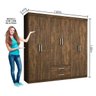 Guarda-Roupa Casal 6 Portas de Bater Spot Espresso Móveis - 4