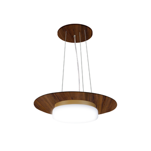 Pendente de Madeira Saturno Vidro Imola 45 cm Imbuia Madeluz Pendente Saturno Imola 45Cm Dourado