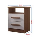 Ver imagem 3 de Mesa de Cabeceira 2 Gavetas Florença Marrom