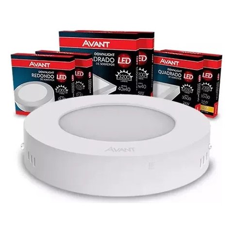 Painel Plafon Led 12w Redondo Sobrepor Branco Frio Gesso Bf