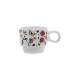 Jogo 4 Xícaras Empilhar 150ml Porcelana para Café - Borboleta - 2