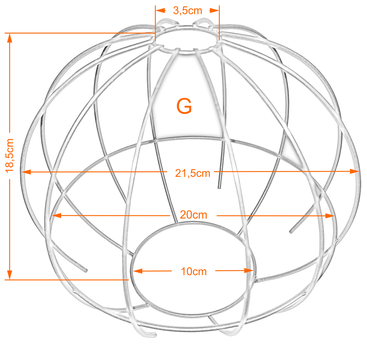 Cupula de Aramado Spider Branca para Pendentes e Abajures G - 2