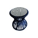 Ver imagem 1 de Mesa de Centro Sol em Corda Náutica e Base em Alumínio Cinza 50cm Azul Marinho