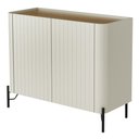 Ver imagem 6 de Buffet Sala de Jantar 2 Portas Brise 1 Gaveta Pés Industrial Preto Naim I03 Luna Louro - Lyam