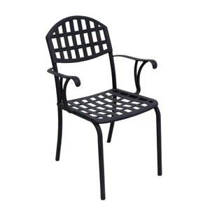 Cadeira para Mesa de Jantar e Área Externa em Alumínio Modelo Verão Preto