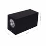 Kit 3 Arandela Led Parede Bivolt 2 Fachos 5w Preto Box IP54 - 4