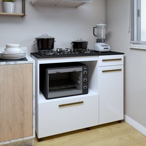 Balcão para Cooktop 2 Portas 1 Gaveta Violeta