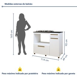 Balcão para Cooktop 2 Portas 1 Gaveta Violeta - 6
