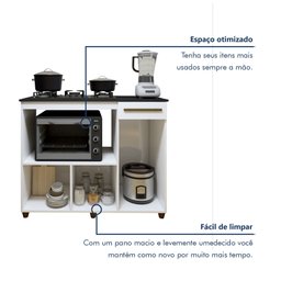 Balcão para Cooktop 2 Portas 1 Gaveta Violeta - 5