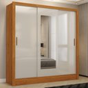 Ver imagem 1 de Guarda-Roupa Casal com Espelhos 3 Portas de Correr e 3 Gavetas 179cm Multimóveis CR35564 Madeirado/